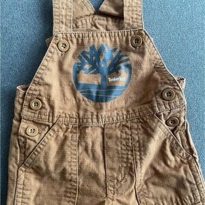 Timberland Tan Kids Overalls with Blue Logo